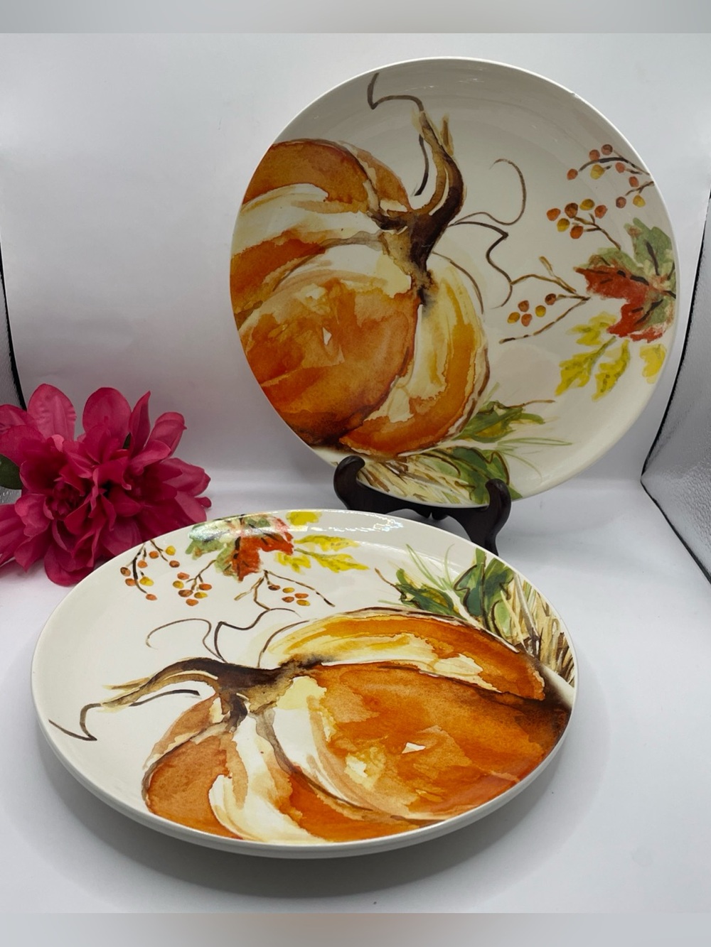 Prima Design Harvest Pumpkin Dessert Plates by Heidi Dobrott Set of 2